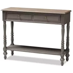 Kirklands Home Console Tables|Mindi Wood Rustic Farmhouse Console Table Gray