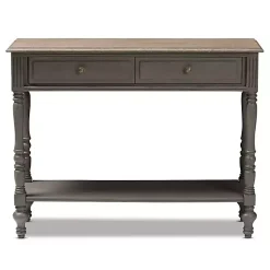 Kirklands Home Console Tables|Mindi Wood Rustic Farmhouse Console Table Gray