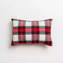 Online Mini Plaid Ho Ho Ho Christmas Pillow Pillows