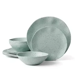 Kirklands Home Dinnerware|Mint Terrazzo 12-pc. Melamine Dinnerware Set Green