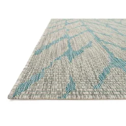 Kirklands Home Outdoor Rugs|Mist and Aqua Chevron Outdoor Area Rug, 5x7