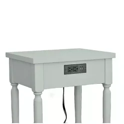 Kirklands Home Accent & End Tables|Mist Rectangle Accent Table with Charging Station Green