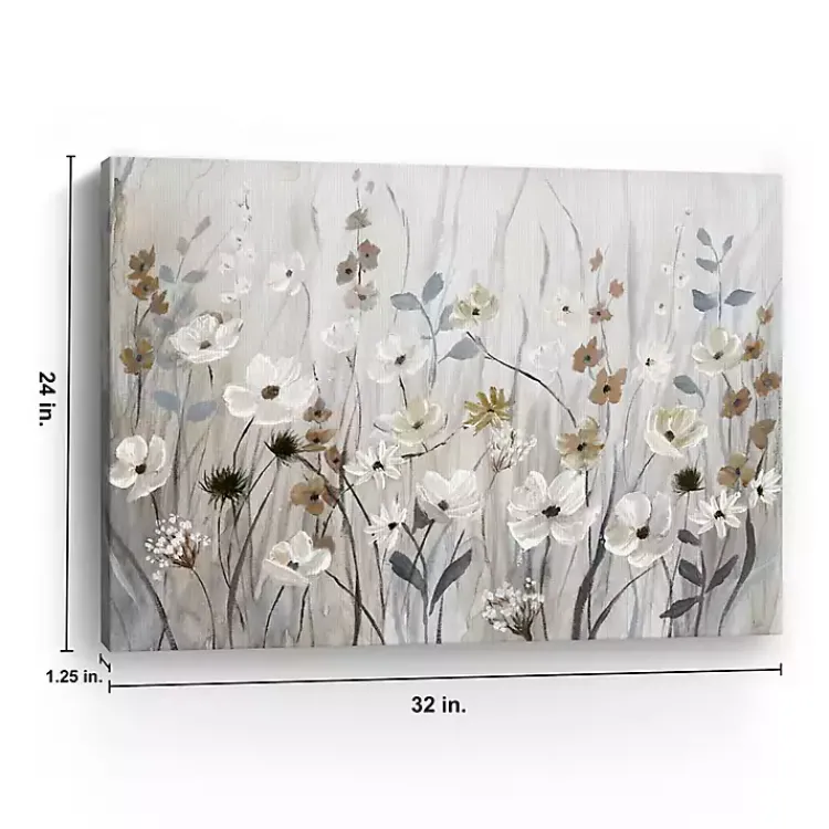 Kirklands Home Canvas Art|Misty Meadow Field Canvas Art Print Gray