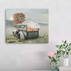 Hot Misty Pumpkin Farm Harvest Canvas Wall Art Fall