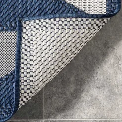 Kirklands Home Area Rugs|Mitchell Blue Geo Diamonds Outdoor Rug, 5x8