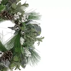 Best Mixed Foliage and White Berry Wreath Christmas Wreaths