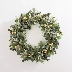 Clearance Mixed White Berry Eucalyptus Wreath Wreaths