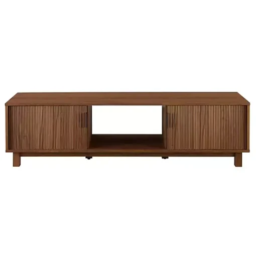 Kirklands Home Tv Stands & Media Consoles|Mocha Fluted 2-Door Compact TV Stand Brown