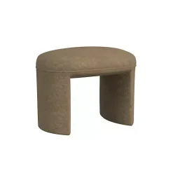 Kirklands Home Benches & Ottomans|Mocha Oval Upholstered Ottoman Brown