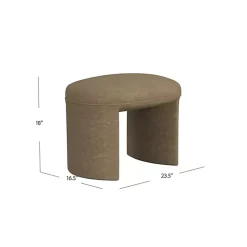 Kirklands Home Benches & Ottomans|Mocha Oval Upholstered Ottoman Brown