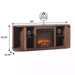 Kirklands Home Tv Stands & Media Consoles|Mocha Reeded Fireplace Media Cabinet Brown
