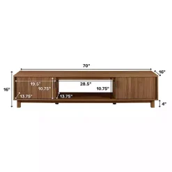 Kirklands Home Tv Stands & Media Consoles|Mocha Wood Fluted 2-Door TV Stand Brown