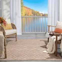 Kirklands Home Outdoor Rugs|Mocha Diamond Outdoor Area Rug, 6x9