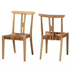 Kirklands Home Dining Chairs|Modern Bohemian Wishbone Dining Chairs, Set of 2 Tan