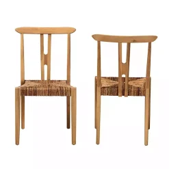 Kirklands Home Dining Chairs|Modern Bohemian Wishbone Dining Chairs, Set of 2 Tan