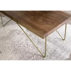 Kirklands Home Coffee Tables|Modern Mango Wood Brass Coffee Table Brown