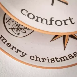 New Modern White Cozy Christmas Snack Plates, Set of 4 Christmas Dining & Entertaining