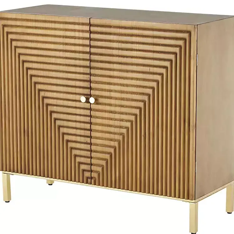 Kirklands Home Cabinets & Sideboards|Modern Wood Geometric Cabinet Brown