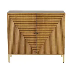 Kirklands Home Cabinets & Sideboards|Modern Wood Geometric Cabinet Brown