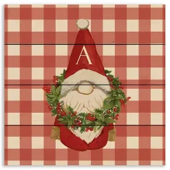 Discount Monogram Christmas Gnome Personalized Wall Plaque Monogram Seasonal Decor