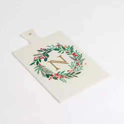 Hot Monogram N Christmas Wreath Serving Board Monogram Seasonal Decor