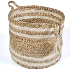 Hot Montego Striped Natural Storage Basket, 17 in. Baskets & Boxes