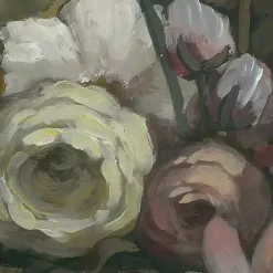 Kirklands Home Canvas Art|Moody Floral Bouquet Framed Canvas Art Print Multi