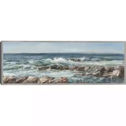 Kirklands Home Canvas Art|Moody Ocean View Framed Canvas Art Print