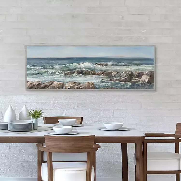 Kirklands Home Canvas Art|Moody Ocean View Framed Canvas Art Print
