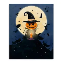 Hot Moonlit Jack O Lantern Canvas Art Print, 24x30 Halloween