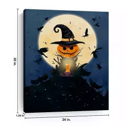 Hot Moonlit Jack O Lantern Canvas Art Print, 24x30 Halloween