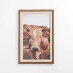Kirklands Home Canvas Art|Moove Over Framed Canvas Art Print Brown