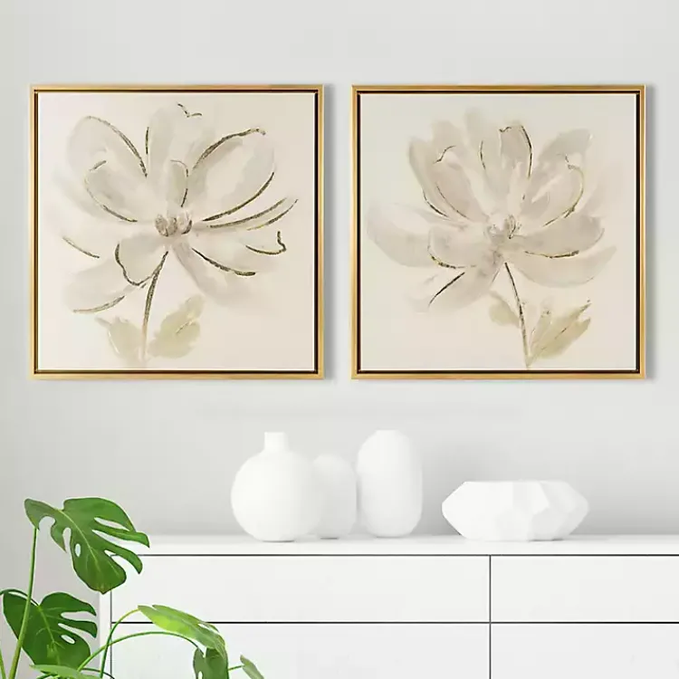 Kirklands Home Canvas Art|Morning Cheer Framed Canvas Art Prints, Set of 2 Tan