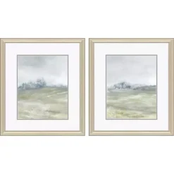 Kirklands Home Framed Art|Morning Mist Framed Canvas Art Prints, Set of 2