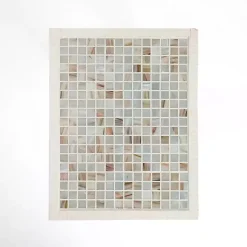 Kirklands Home Accent & End Tables|Mosaic Tile White Wood C-Table Blue