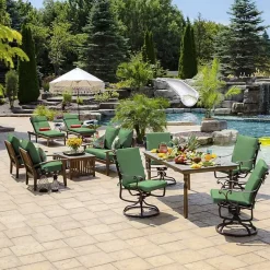 Kirklands Home Outdoor Cushions & Pillows|Moss Leala Texture Outdoor Deep Seat Cushions Green