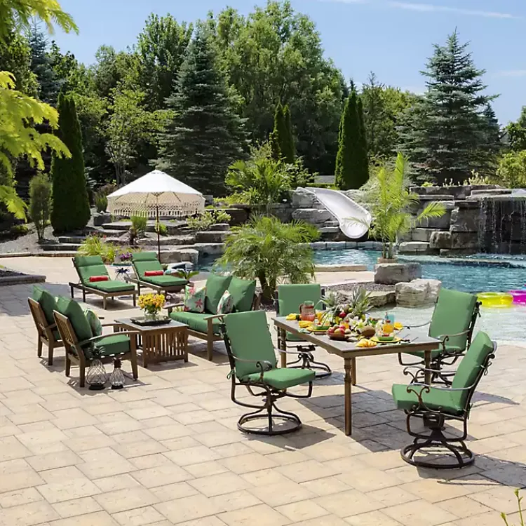 Kirklands Home Outdoor Cushions & Pillows|Moss Leala Texture Outdoor Chaise Cushion Green