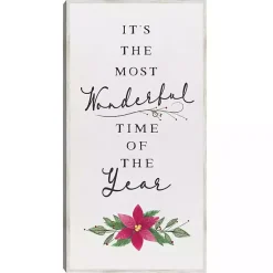 Discount Most Wonderful Time Christmas Canvas Wall Plaque Christmas Art & Wall Decor
