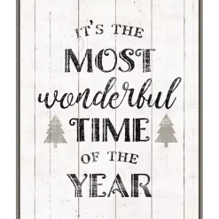 Online Most Wonderful Time Framed Canvas Print Christmas Art & Wall Decor