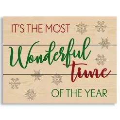 Hot Most Wonderful Time Wood Pallet Wall Plaque Christmas Art & Wall Decor