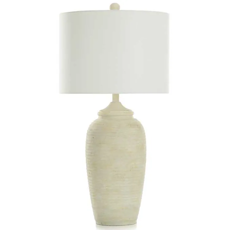 Kirklands Home Table Lamps|Mottled Brie Ridge Table lamp Ivory