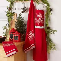 Online Mrs. Claus Apron and Kitchen Towels, Set of 3 Christmas Dining & Entertaining