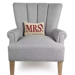 Discount Mrs. Santa Hat Wool Lumbar Pillow Pillows