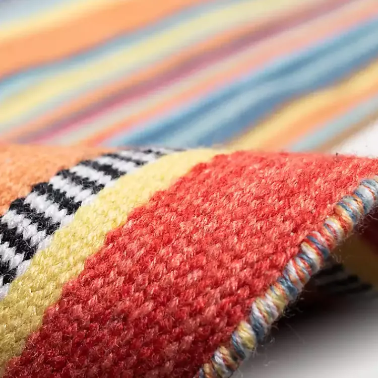 Kirklands Home Outdoor Rugs|Multi Dhurri Stripe Indoor/Outdoor Scatter Rug