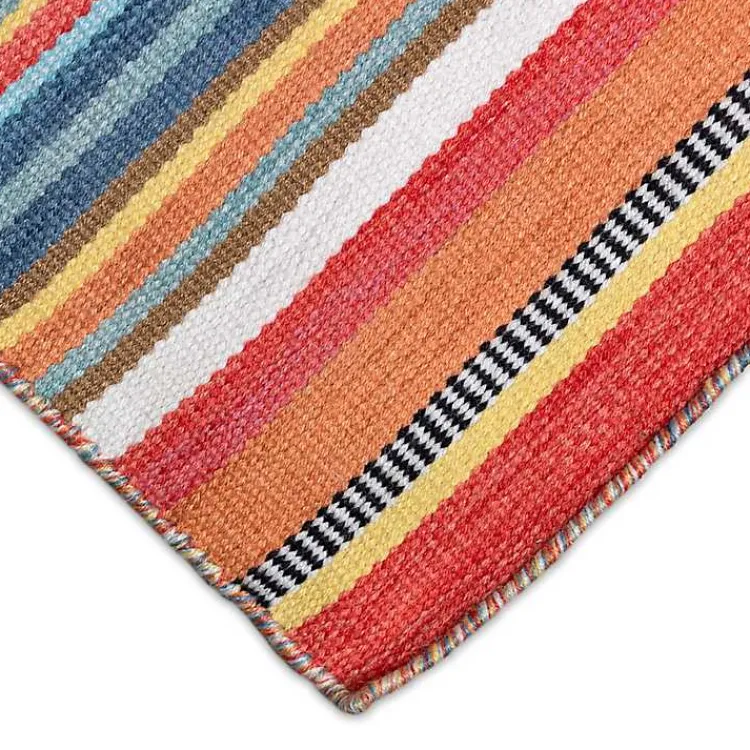 Kirklands Home Outdoor Rugs|Multi Dhurri Stripe Indoor/Outdoor Scatter Rug
