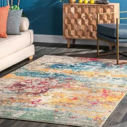 Kirklands Home Area Rugs|color Abstract Pattern Area Rug, 7x10 Multi