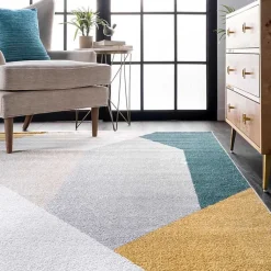 Kirklands Home Area Rugs|Multicolor Abstract Shapes Area Rug, 8x10