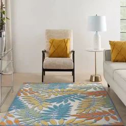 Kirklands Home Outdoor Rugs|color Botanical Outdoor Area Rug, 6x9 Multi