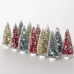Discount Multicolor Bottlebrush Christmas Trees, Set of 12 Christmas Decorations