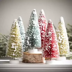 Discount Multicolor Bottlebrush Christmas Trees, Set of 12 Christmas Decorations